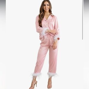 Feather Trim Pajamas